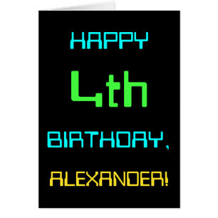 Cartão Computação digital divertida no quarto aniversário