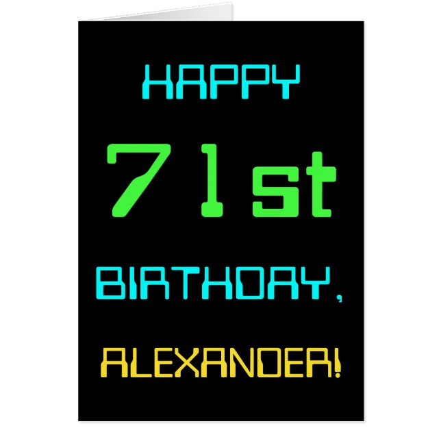 Cartão Computação digital divertida Themed 71 ruas Aniver (Frente)