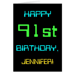 Cartão Computação digital divertida Themed 91 ruas Aniver