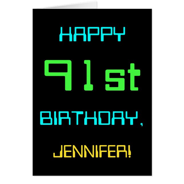 Cartão Computação digital divertida Themed 91 ruas Aniver (Frente)