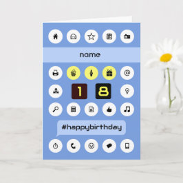 Cartão computação personalizada de nome de adição de 18 a