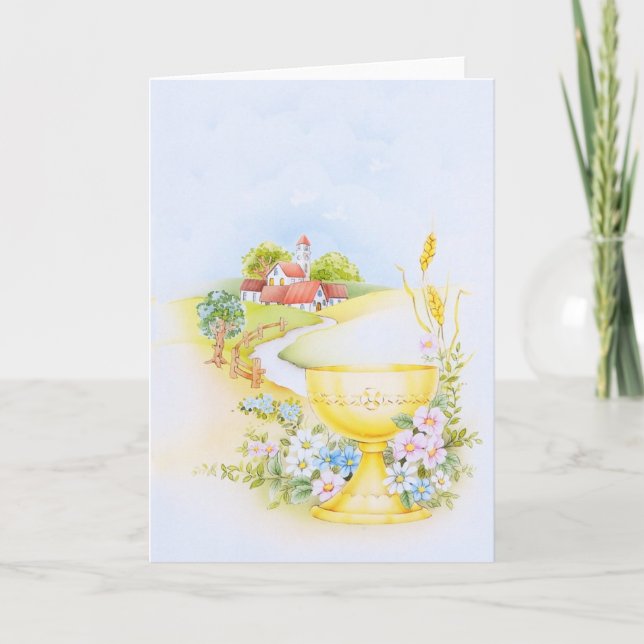 Cartão Comunhão santamente, design religioso da (Frente)