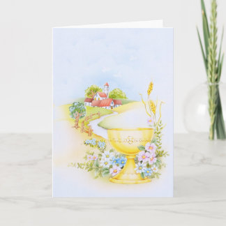 Cartão Comunhão santamente, design religioso da