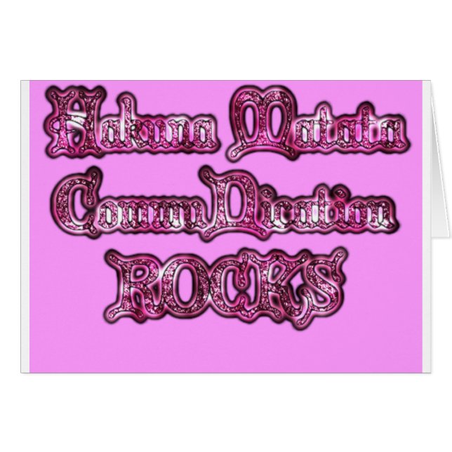 Cartão Comunicação de Hakuna Matata ROCKS Art Impressão (Frente Horizontal)