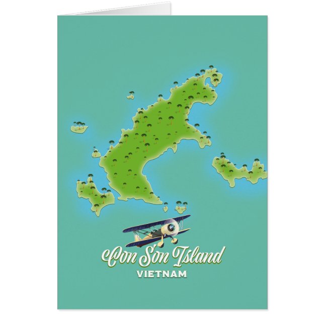 Cartão Con Son Island map Vietnam (Frente)