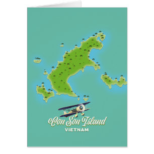 Cartão Con Son Island mapa do Vietname