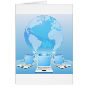 Cartão Conceito do mundo da rede informática