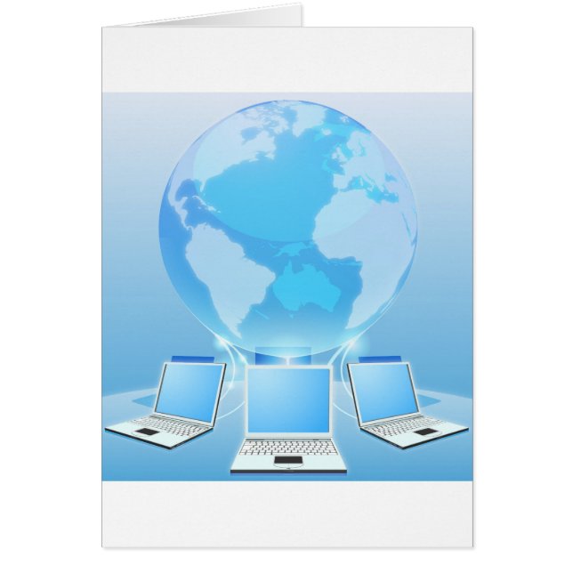 Cartão Conceito do mundo da rede informática (Frente)