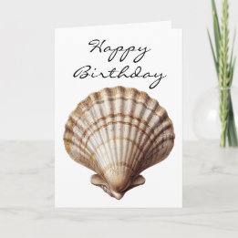 Cartão Concha do Mar Feliz Aniversário