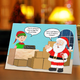 Cartão Concierge de Entrega de Papai Noel Humor de Natal