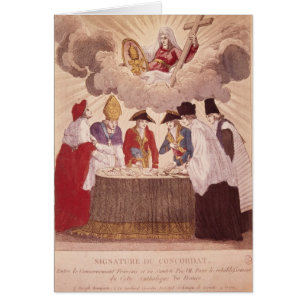 Cartão Concordata entre Napoleon e papa Pius VII