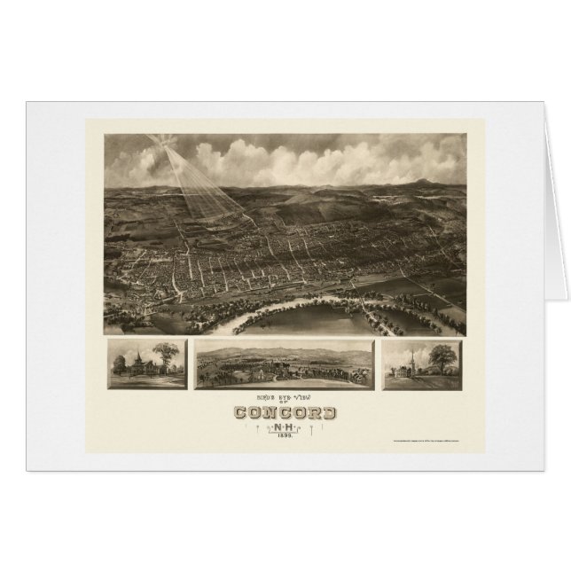 Cartão Concórdia, mapa panorâmico do NH - 1899 (Frente Horizontal)