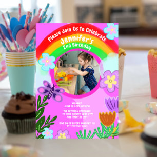 Cartão Concurso para Jardim Arco-Íris de Cores Vibrantes
