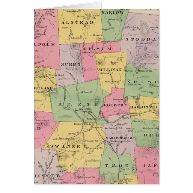 Cartão Condado de Cheshire, NH (Frente)