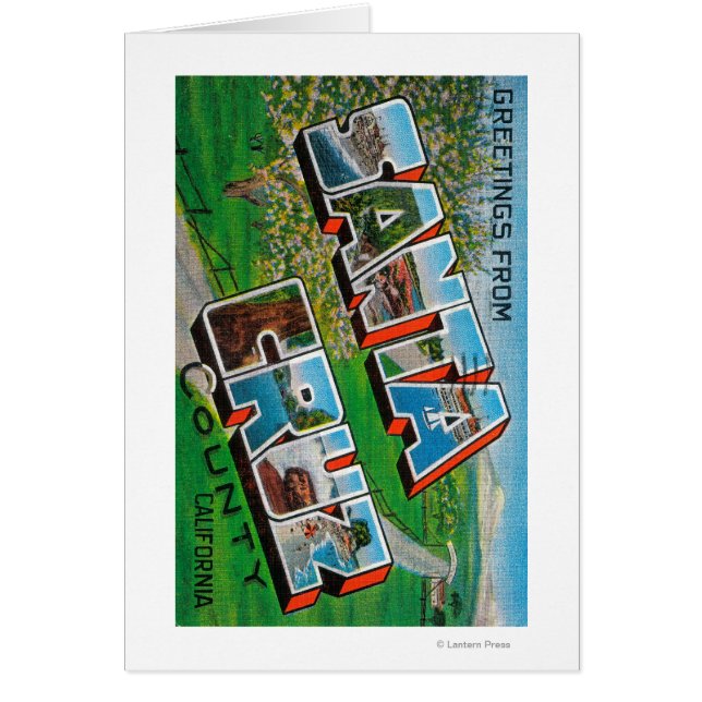 Cartão Condado de papais noeis Cruz, Califórnia (Frente)