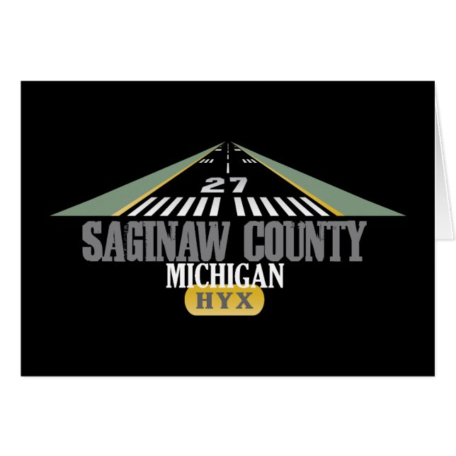 Cartão Condado de Saginaw - Passagem do Aeroporto (Frente Horizontal)
