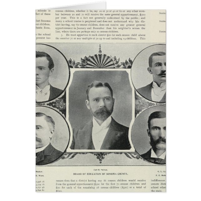 Cartão Condado de Sonoma, Califórnia (Frente)