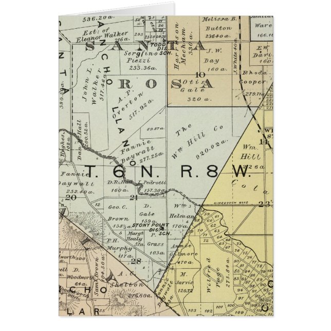 Cartão Condado de Sonoma, Califórnia 22 (Frente)