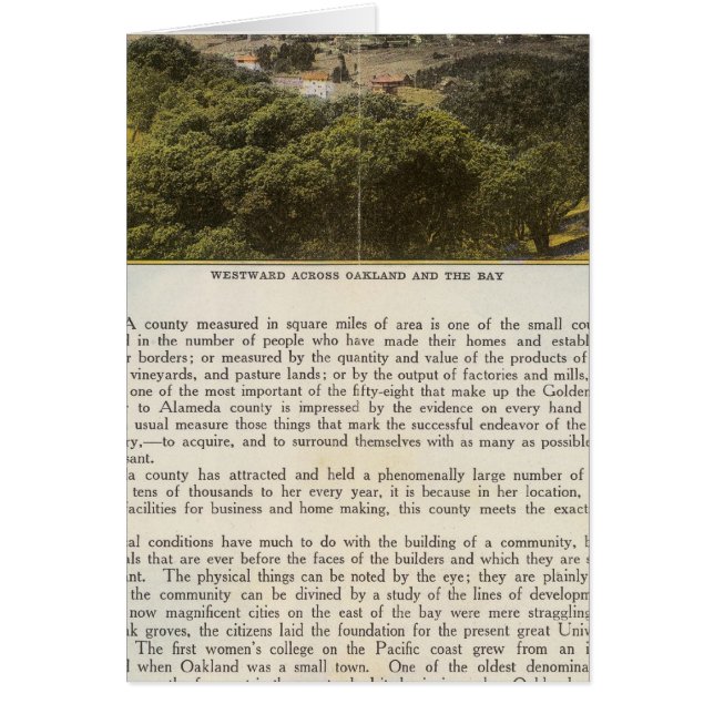 Cartão Condado de Verso Alameda, Oakland e Bay (Frente)