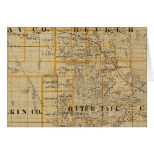 Cartão Condados de Clay, Wilkin, Becker, Minnesota