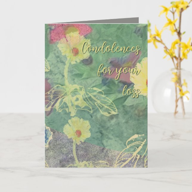 Cartão Condolence Floral (Flor Amarela)