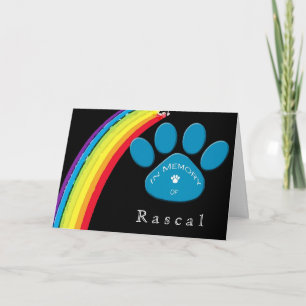 Cartão Condolência personalizada do Rainbow Bridge Pet