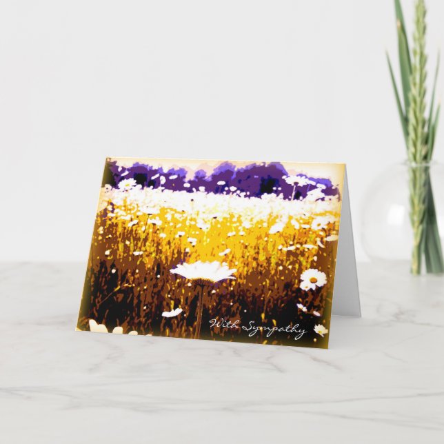Cartão Condolências à beleza da arte das margaridas (Frente)