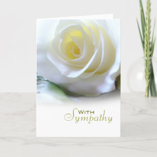 Cartão Condolências de simpatia Floral de Rosa Branca