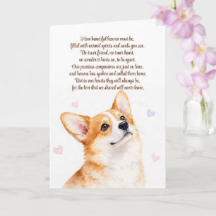 Cartão Condolências pela Perda de Cachorro do Tipo Corgi