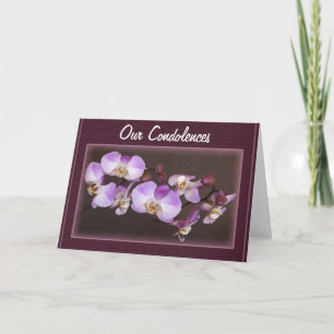 Cartão Condolências Violet White Orchid Close Photo