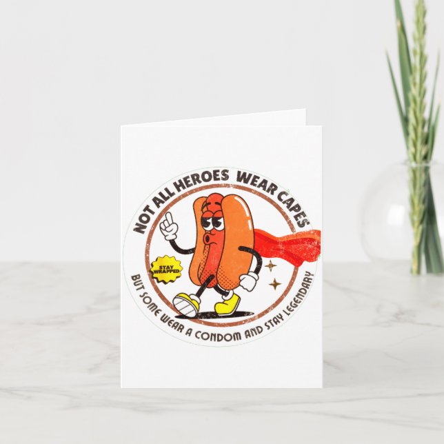 Cartão Condom Legend Inappropriate Funny 90s Retro T Funn (Frente)