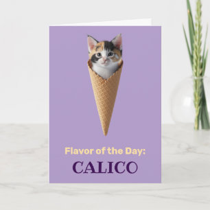 Cartão Cone de Gato Tricolor