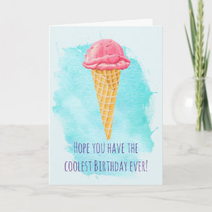 Cartão Cone de Sorvete Feliz Aniversário