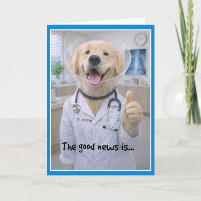 Cartão Cone of Shame  Get Well Card  COC-1 (Frente)