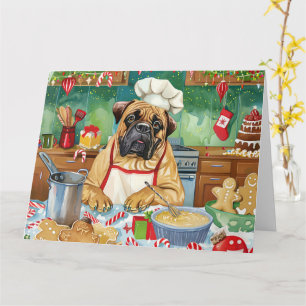 Cartão Confeitaria de Férias do Bullmastiff: Natal Festiv