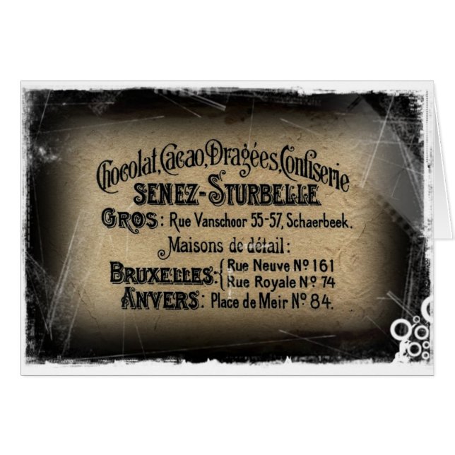 Cartão Confeitório de Chocolat Cacao (Frente Horizontal)