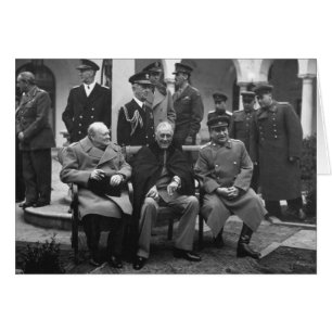 Cartão Conferência de Ialta Roosevelt Stalin Churchill 19