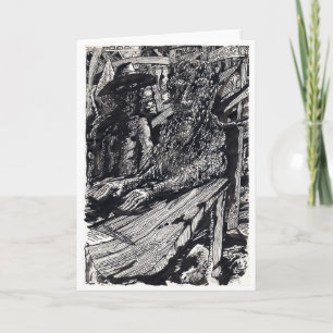 Cartão Confesse! Desenho de tinta da Índia