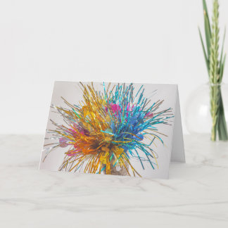 Cartão Confete de aniversário da festa da explosão de cor