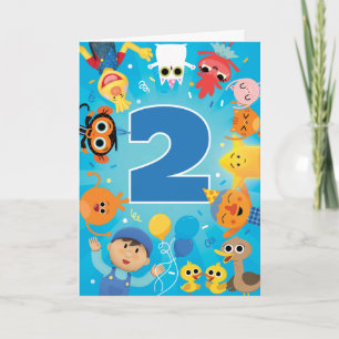 Cartão Confetes de Personagens Super Simples de Aniversár