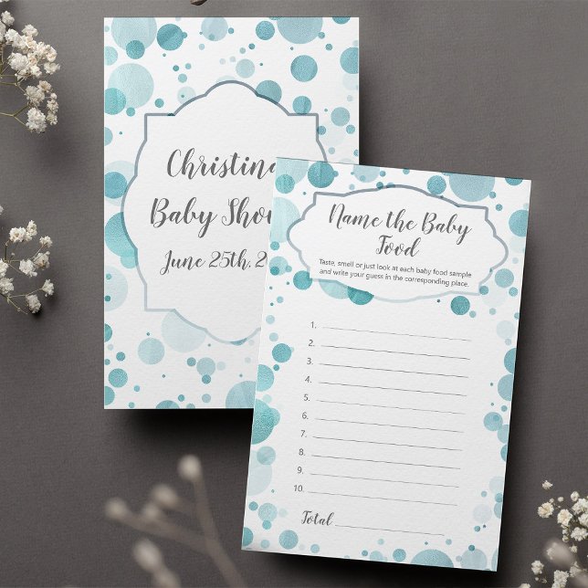 Cartão Confetti de Jogo do Chá de fraldas do Bebê  (Criador carregado)