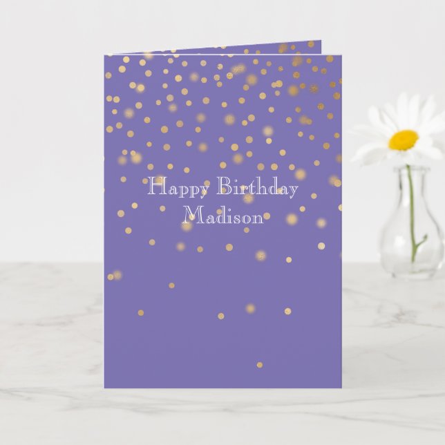 Cartão Confetti Dourado Roxo (Planta pequena)