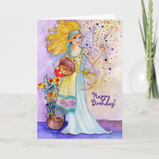 Cartão Confetti Fairy Birthday Card (Frente)