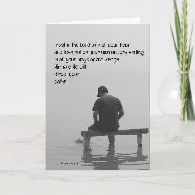 Cartão Confie no Senhor, confortando a Bíblia de Upliftin (Frente)