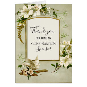 Cartão Confirmação do Espírito Santo Fez Cruz Religios