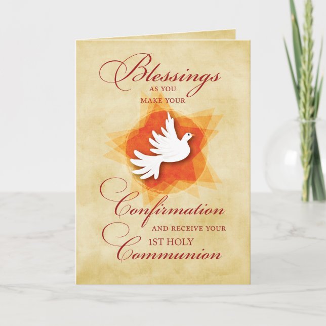 Cartão Confirmation & Communion Congratulations Blessings (Frente)