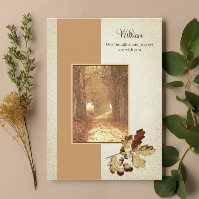 Cartão Conforto de Queda de Aquarela Cristã (Christian Faith Watercolor Fall Road Comfort Card)