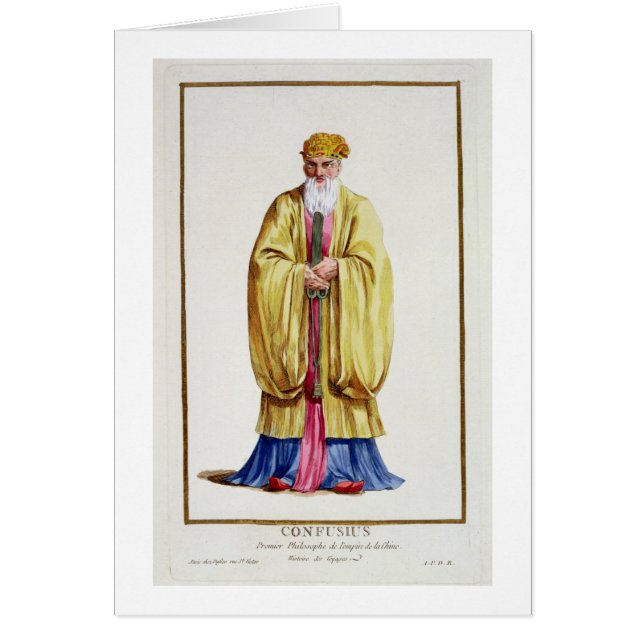 Cartão Confucius (551-479 BC), 'de DES Estampes de (Frente)