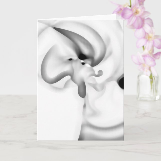Cartão Congelado: Cinza Abstrato, branco e preto (Orquídea)