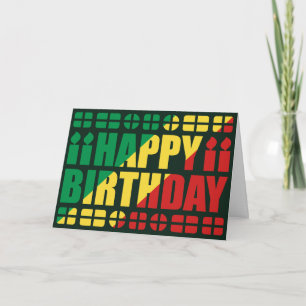 Cartão Congo-Brazzaville Flag Birthday Card